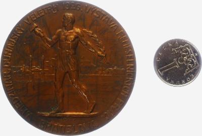 V. Mezinárodní dunajský veletrh 1926 Bratislava Za úspešnú prácu bronz