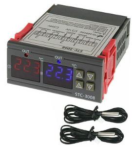 Digitální termostat duální - STC-3008 rozsah -55°C~120°C, 230V AC  