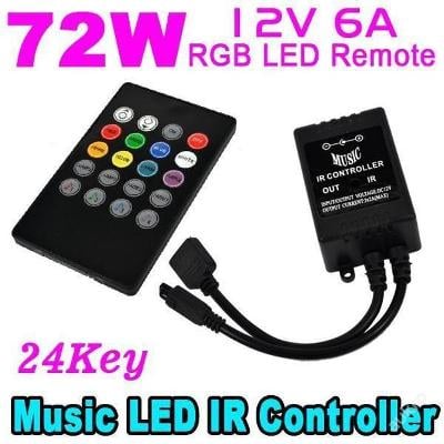 Hudební RGB IR DO pro LED pásek 5050/3528 12V  