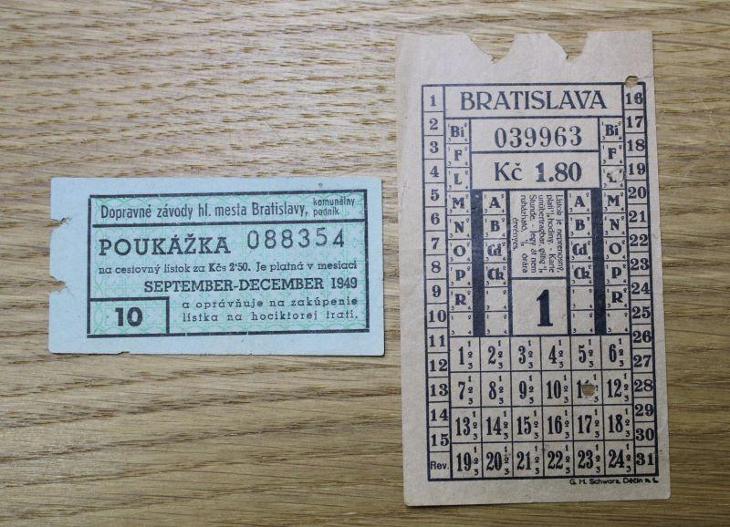 Bratislava jízdenky na tramvaj 2ks. - Sběratelství dopravy