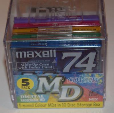 MD minidisk MAXELL original balení včetně boxu na 10x MD, NOVÉ