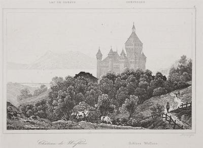 Wuflens Schloss, oceloryt, 1860