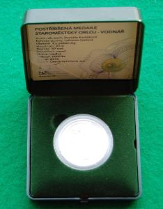 Postříbřená medaile Staroměstský orloj - Vodnář