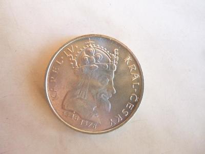 stříbrná mince100 Kčs 1978 - KAREL IV. - KRÁL ČESKÝ - krásná