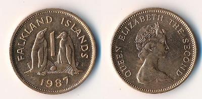 Falklandy 1 pence 1987