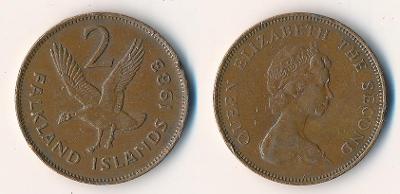 Falklandy 2 pence 1983