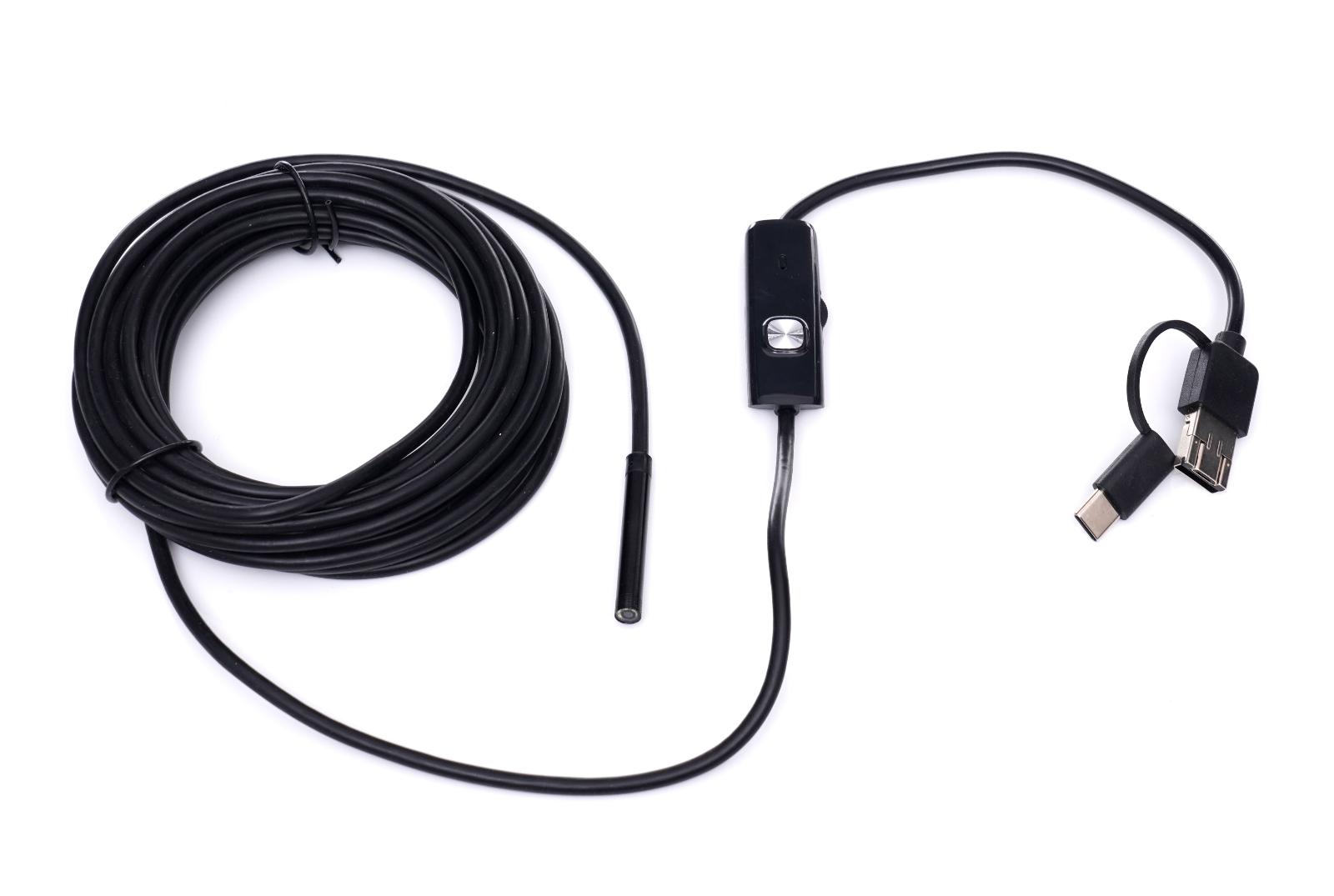 USB Endoskop USB Voděodolný 5m 640 x 480 6LED Android PC - TV, audio, video