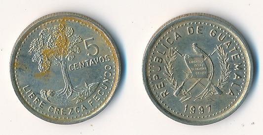 Guatemala 5 centavos 1997 - Sběratelství