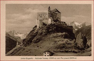 Tarasp * Unterengadin, hrad, pevnost, hory, Alpy * Švýcarsko * Z1287