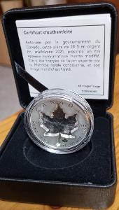 Stříbrná mince Maple Leaf 1 oz super incuse, EXKLUZIVNÍ ČÍSLO 5000 !!!