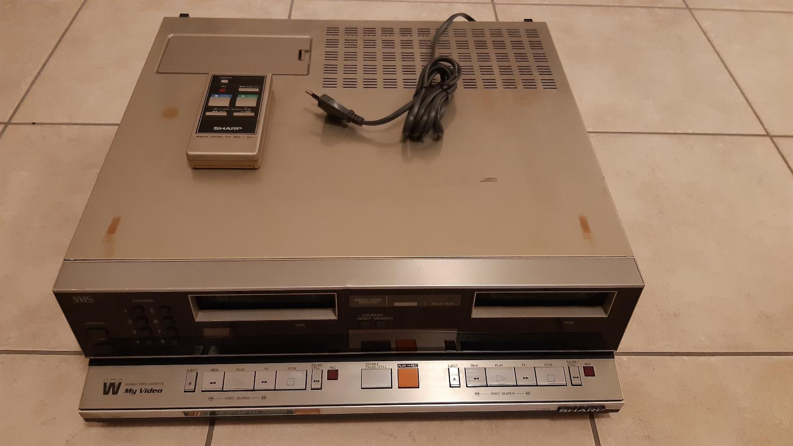 Raritní DOUBLE videorekordér SHARP VC-5W20E cca 1983 (asi nefunkční) - TV, audio, video