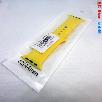 Silikonový pásek pro Apple Watch 42/44mm - Žlutý
