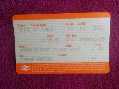 Doprava Anglie Londýn London autobus jízdenka lístek magnetický pásek