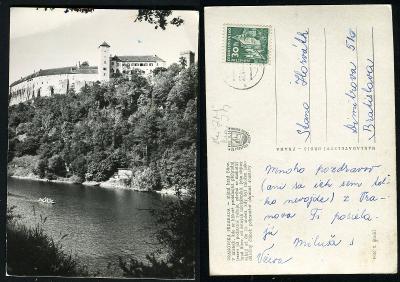 ČR JM 47 VRANOVSKÁ PŘEHRADA, hrad Bítov, řeka, loď 1962