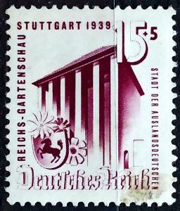 DEUTSCHES REICH: MiNr.693 Exhibit. Building Stuttgart 15pf+5pf * 1939