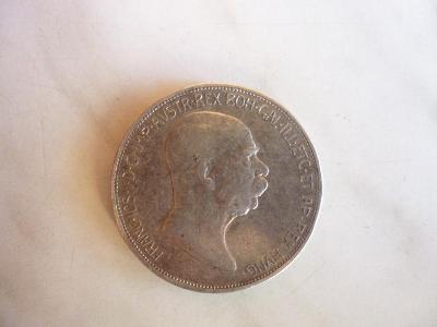 stříbrná mince 5 Koruna 1909 