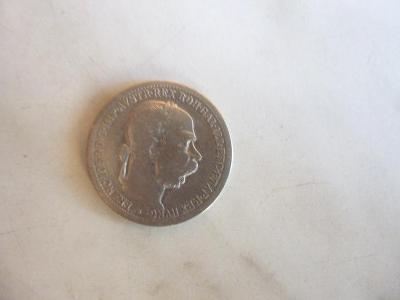 stříbrná mince 1 koruna 1902