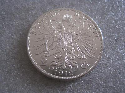 stříbrná 2 Koruna 1912bz        