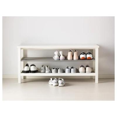 TJUSIG - lavice s botníkem, bílá, 108x34x50 cm (IKEA)