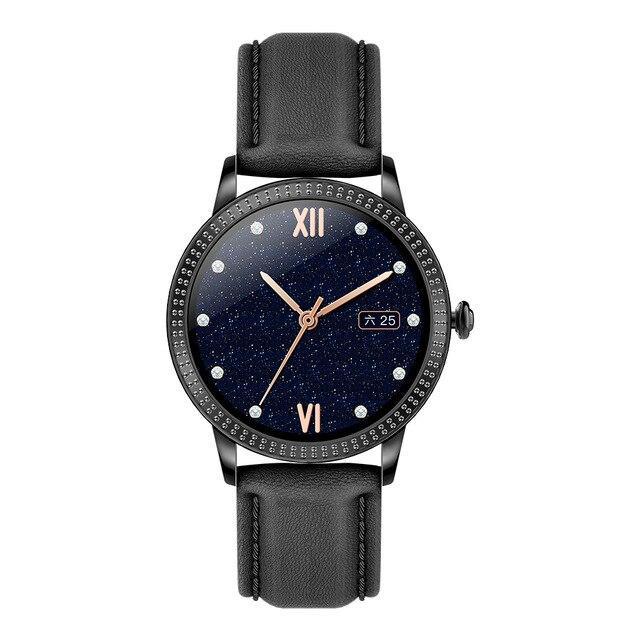 Deveroux Fitness hodinky CF18PRO kožený řemínek, černý
