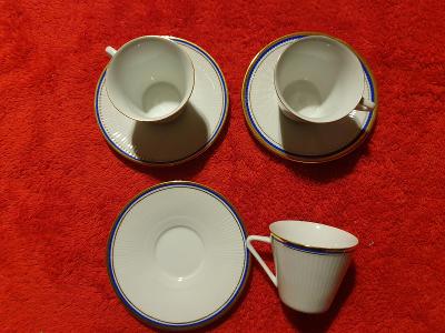 Krásné porcelánové 3 šálky s podšálkem 