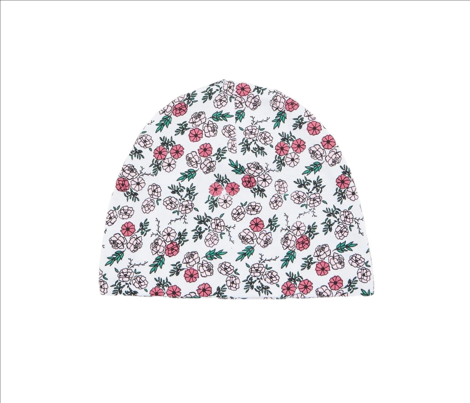 Bavlnená čiapočka s ružičkami Fox&bunny 9-12m NOVÁ - Oblečenie pre deti