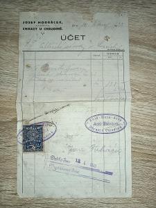 účet s kolkem - KOLA - MOTA - AUTA - J. Modráček rok 1933