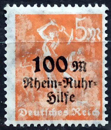 DEUTSCHES REICH: MiNr.258 Miners 5M+100M přetisk, Semi-Postal * 1923