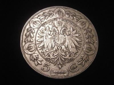 5 Koruna 1900 - František Josef I.  stará stříbrná mince