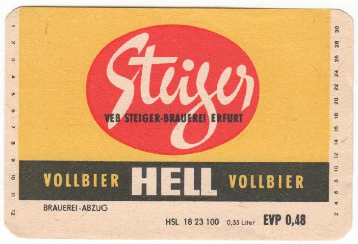 DDR Erfurt Steiger 04 - Pivo a související předměty