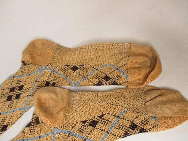 Retro pánské ponožky podkolenky - nepoužité - 80 léta ČSSR - Starožitné textílie