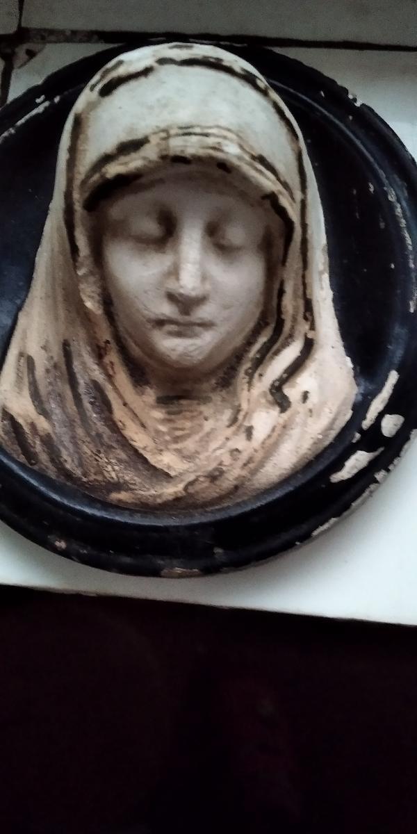 Starožitná hlava Panny Marie - Starožitné sochy