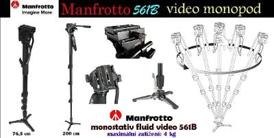 💥 Manfrotto 561B **fluidní monopod s videohlavou*Nosnost: 4KG**👍TOP