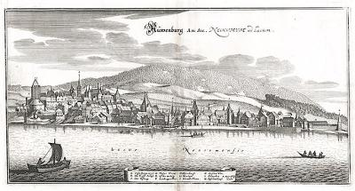 Newenburg am See, Merian,  mědiryt,  1642