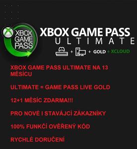 XBOX GAME PASS ULTIMATE NA 13 MĚSÍCŮ VČETNĚ LIVE GOLD