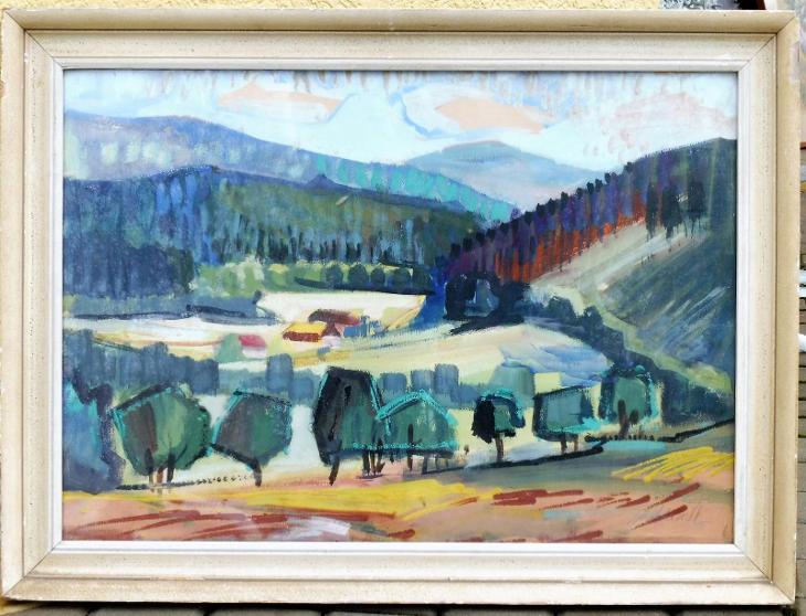 Horské údolí - L. Adamec - Výtvarné umění
