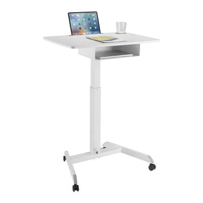 Výškově nastavitelný stůl pro notebooky s kolečky a jednou zásuvkou 