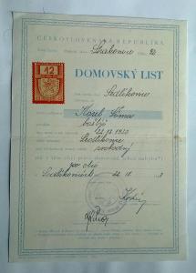 Domovský list, 1948, Strakonice, Sedlíkovice (České Budějovice)
