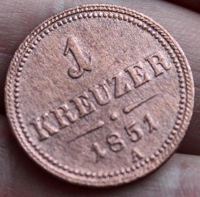 Rakousko 1 krejcar, 1851 Značka mincovny "A" - Vídeň (t1/4)