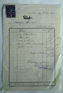 Účet, 1933, Lnáře