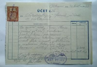Účet, 1941, fara, Kotouň, Příbram