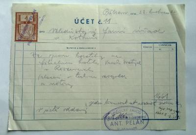 Účet, 1942, fara Kotouň, Příbram