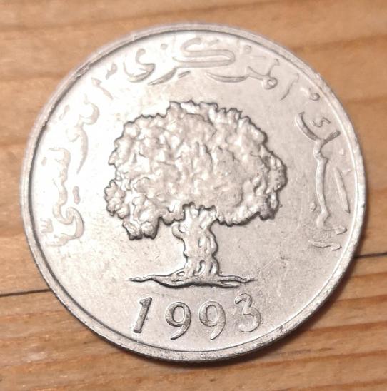 TUNIS 5 MILLIM 1993 VF - Numismatika Afrika