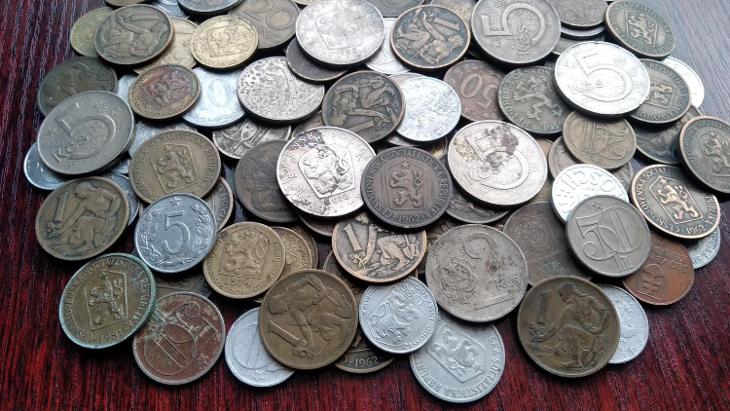 Konvolut mincí - znečištěné, opotřebované - 2 - Numismatika Česko
