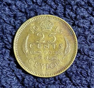 Cejlon 25 centů 1943