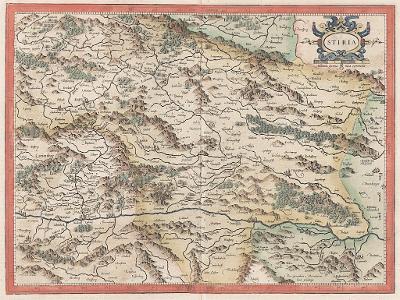 Mercator - Hondius, Stiria, kolor. mědiryt, 1623