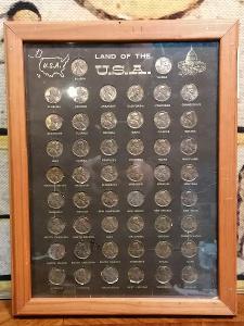 St. rámovaná sbírka centů všech USA 1972-73