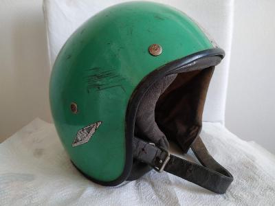 Stará helma Motocykl  Jawa Veterán Motorka Moto Přilba Kokos Jas Top
