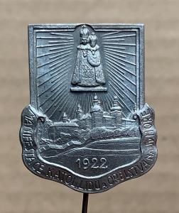 Příbram Svatá Hora 1922 starý odznak Orel Manifestace katolického lidu