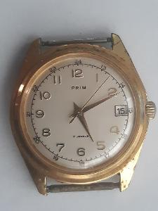 Pánské náramkové hodinky Prim 17jewels s datumovkou, funkční. RARE!!